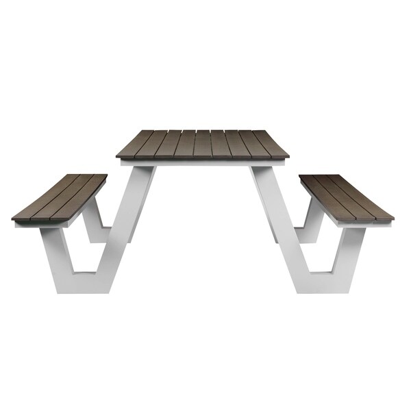 Pangea Home Lukas Aluminum Modern Picnic Table