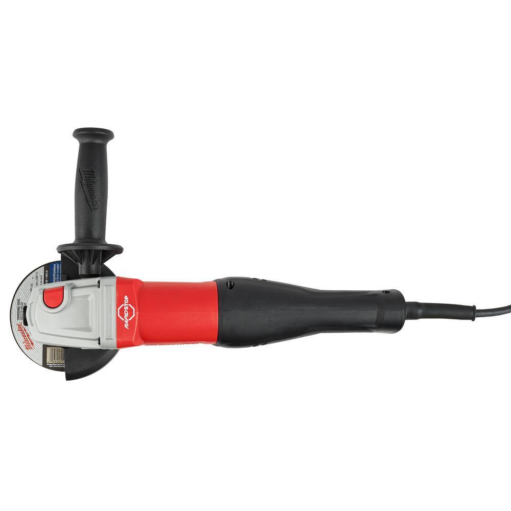 MW 11 Amp Corded 4-12 in. or 5 in. Braking Small Angle Grinder Paddle with No-Lock 6143-31