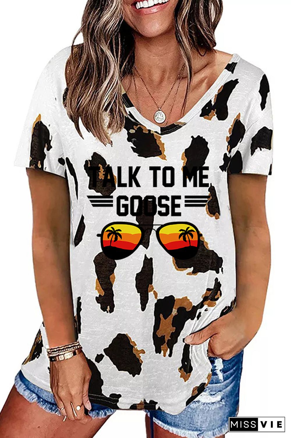 Talk To Me Goose Casual Loose Short Sleeve T-shirt Wholesale