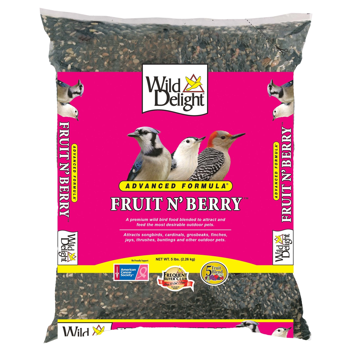 Wild Delight Fruit N Berry Assorted Species Sunflower Seeds Wild Bird Food 5 lb