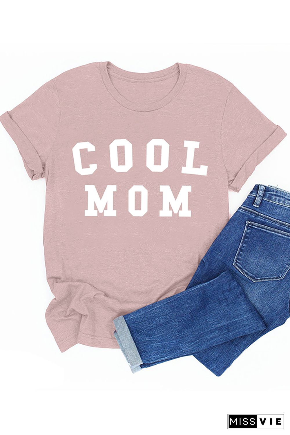 COOL MOM Print Graphic Tees for Women Wholesale Short Sleeve T shirts Top