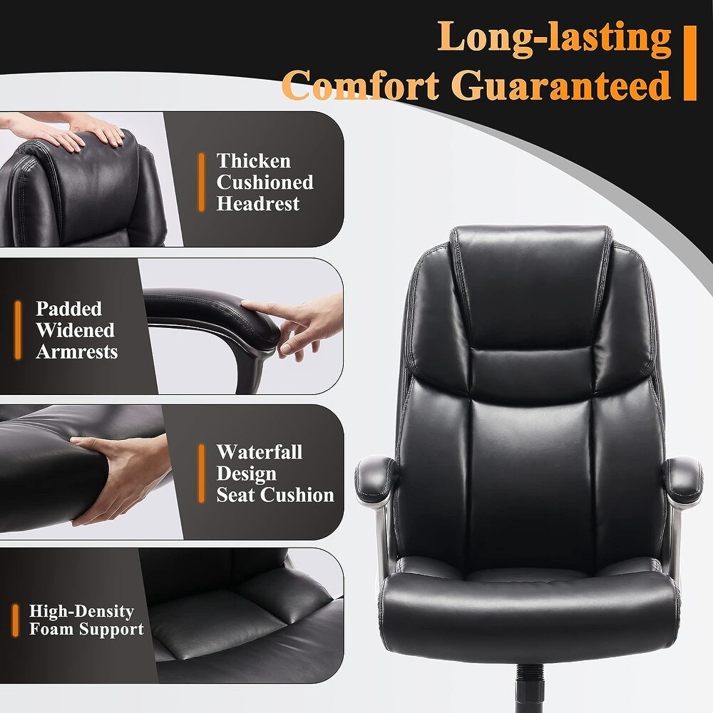 PU Leather Executive Chair Adjustable Height Office Chairs with Headrest Modern High Back Computer chair with Lumbar Support