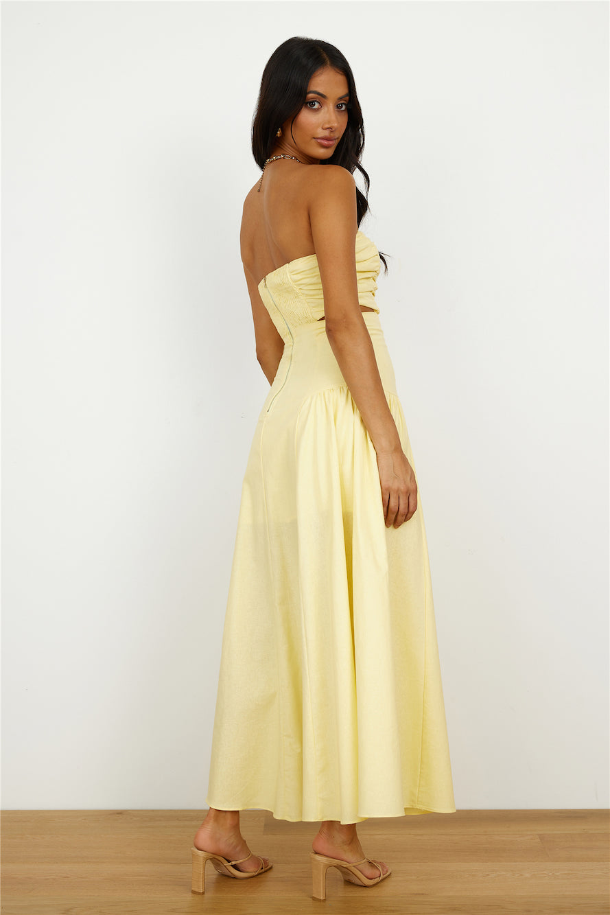 Garden Dance Midi Dress Yellow