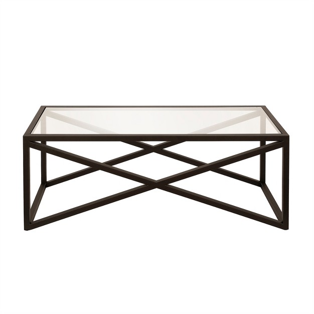 Metal Cross Coffee Table In Black Henn amp hart