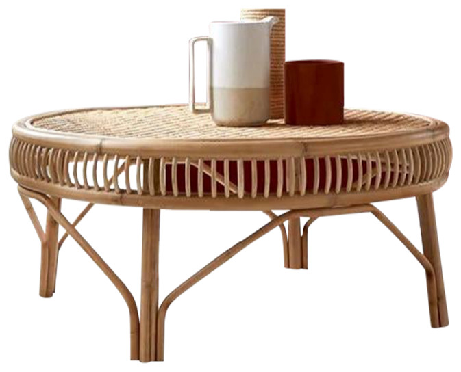 Rattan Modern Coffee Table  Tikamoon Zita   Tropical   Coffee Tables   by Oroa   Distinctive Furniture  Houzz