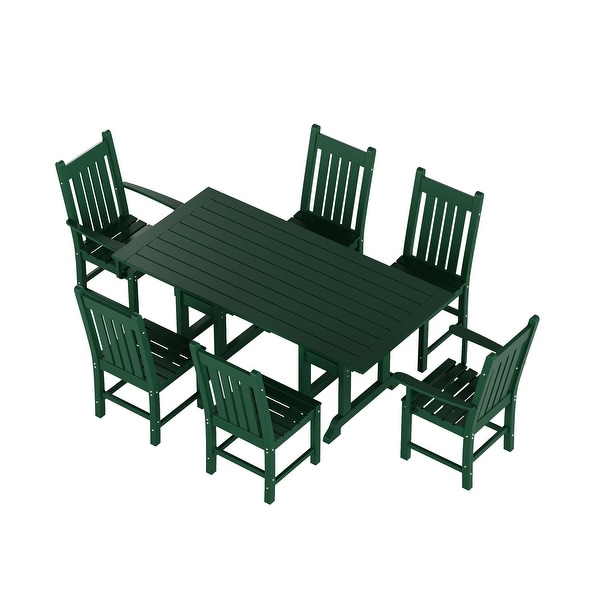 Polytrends Laguna Hdpe All Weather Outdoor Patio Dining Set with Rectangle Table，Side Chairs (7Piece Set)