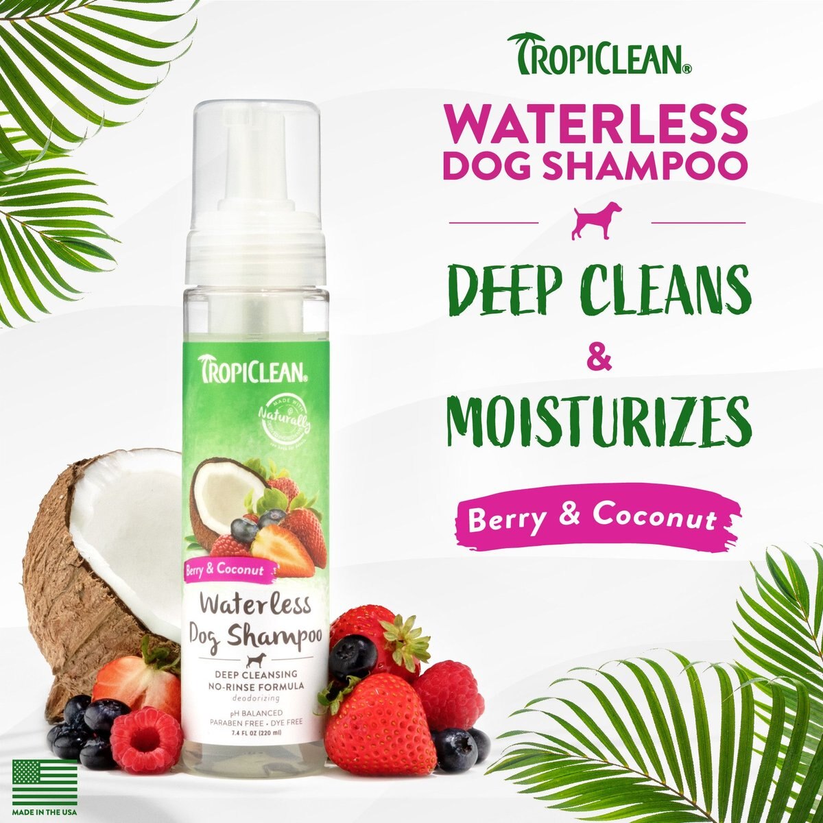 TropiClean Waterless Deep Cleaning Dog Shampoo