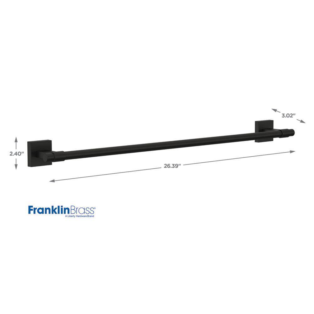 Franklin Brass Maxted 24 in. Towel Bar in Matte Black MAX24-MB-R