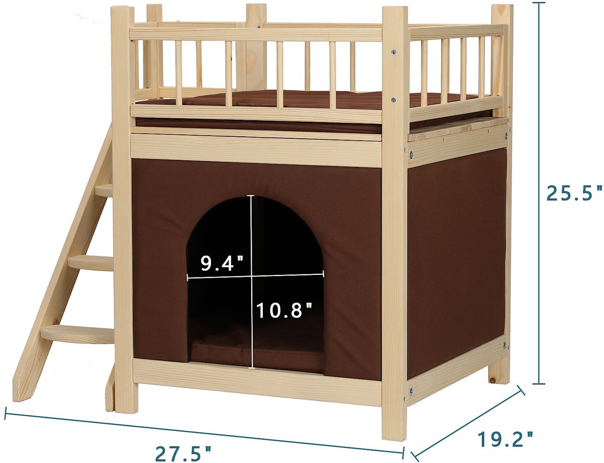 Petsfit 2-Story Home Décor Cat House w/ Step and Platform