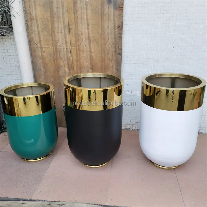 Garden Supplies Luxury Modern outdoor indoor decorative gold Tall flower vase / Large pots planters