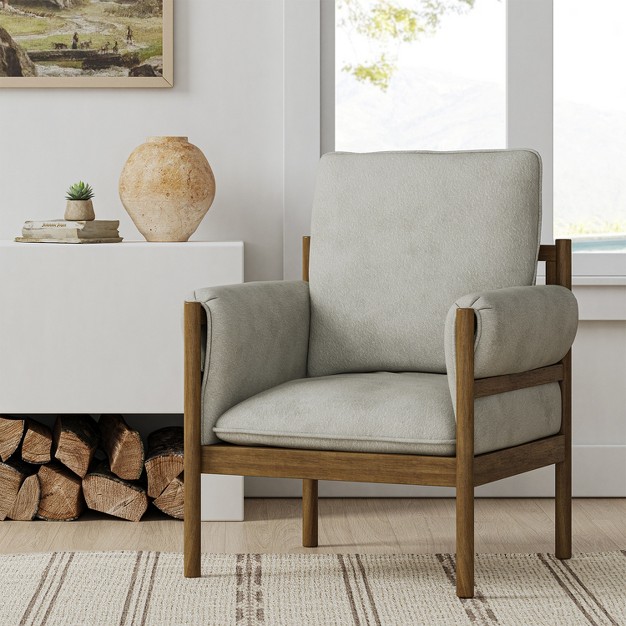 Cadena Modern Upholstered Arm Chair artful Living Design natural