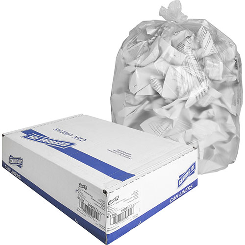 Genuine Joe High Density Clear Trash Bags | 16 Gallon， Case of 1，000 | GJO01756