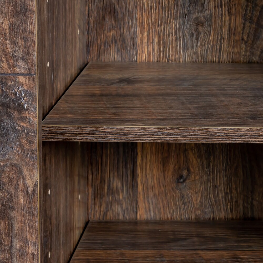 Freestanding Rustic Kitchen Buffet with Hutch  Pantry Storage Cabinet with Sliding Barn Door and Adjustable Shelf