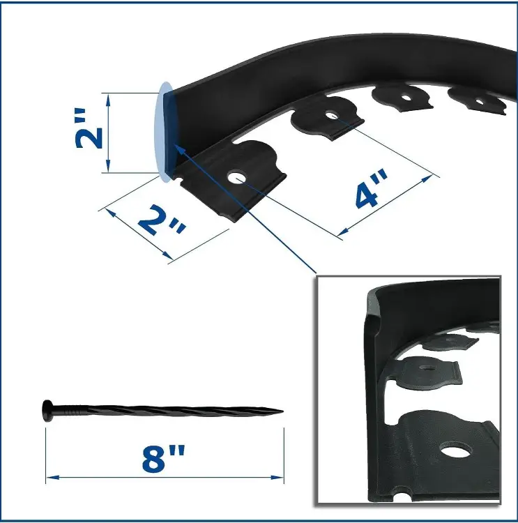 Landscape Edging Kit 33FT Length No Dig Garden Edging Border