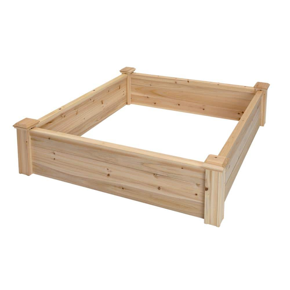 Outdoor Essentials Heirloom 4 ft. x 4 ft. Deluxe Cedar Raised Garden Bed (Tool Free) 472551