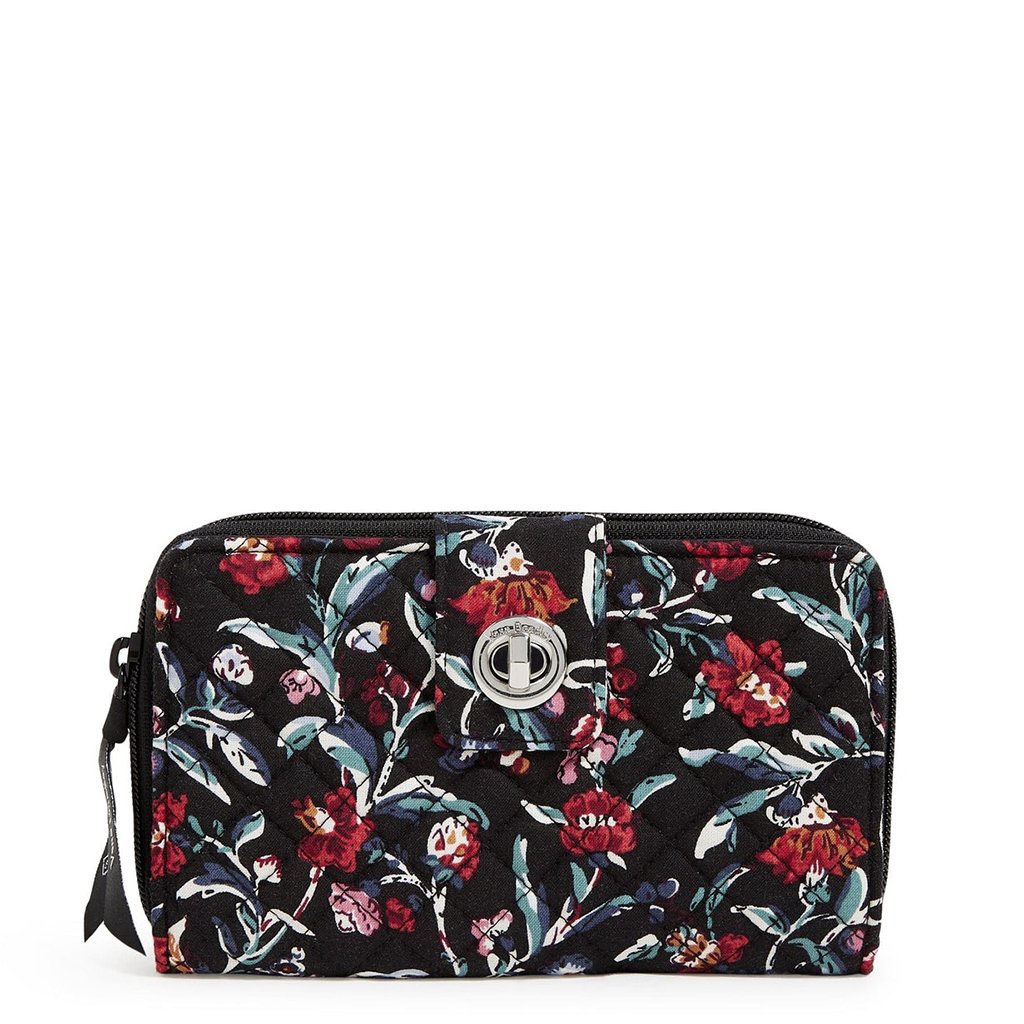 Vera Bradley  RFID Turnlock Wallet in Perennials Noir