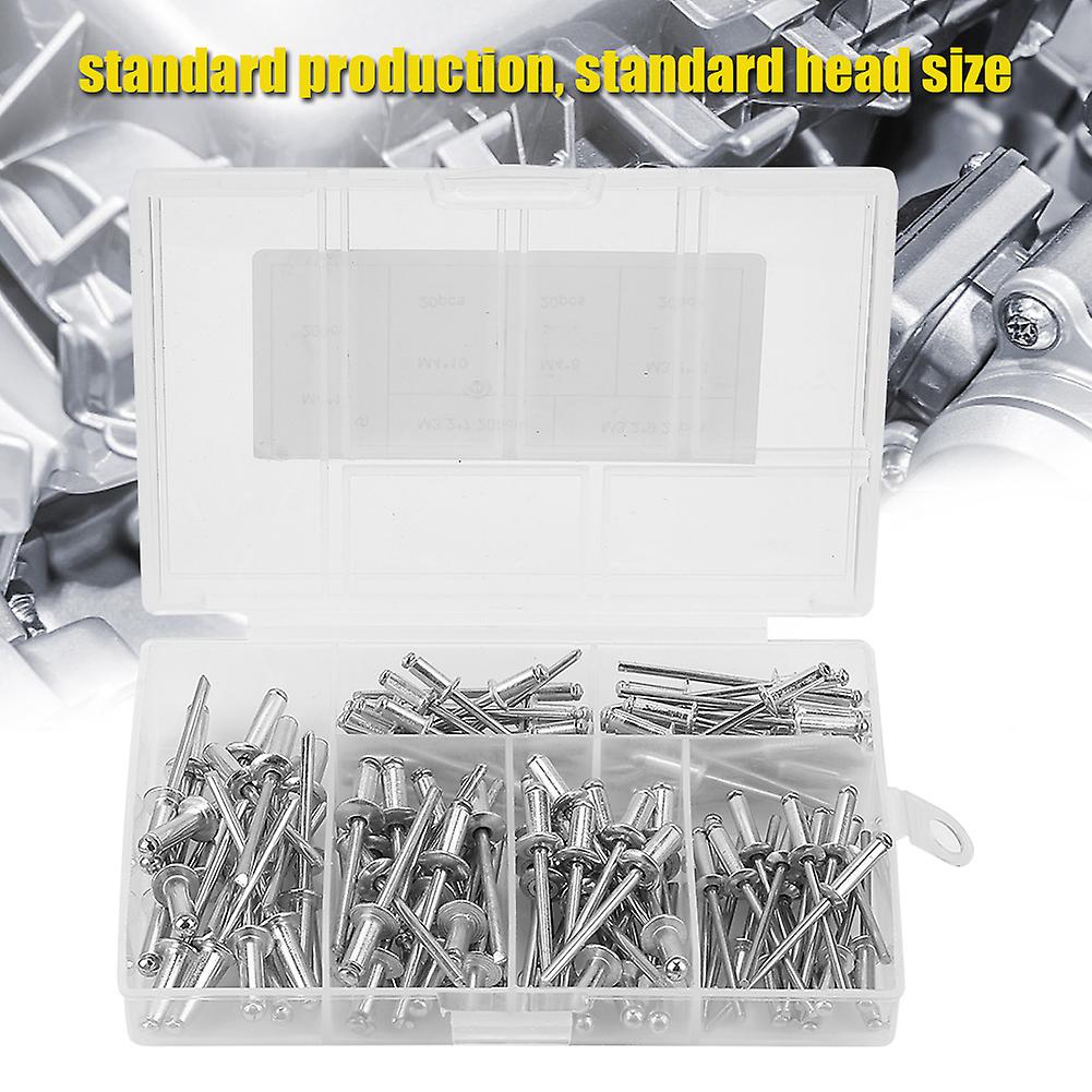 120pcs/set M3.2/ M4  Aluminium Blind Rivets Fasteners Assortment Kit With Box