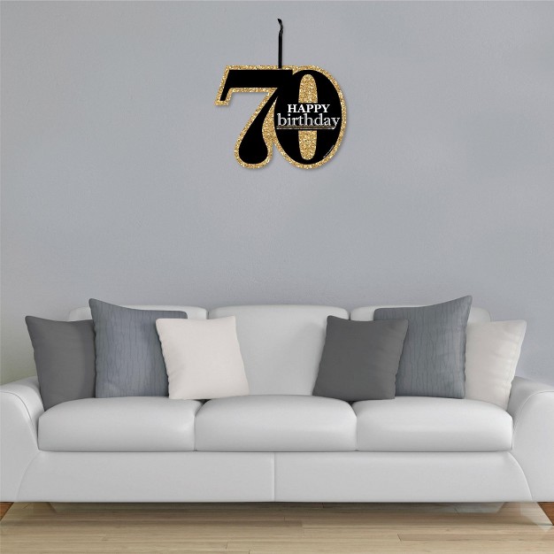 Big Dot Of Happiness Adult 70th Birthday Gold Hanging Porch Birthday Party Outdoor Decorations Front Door Decor 1 Piece Sign