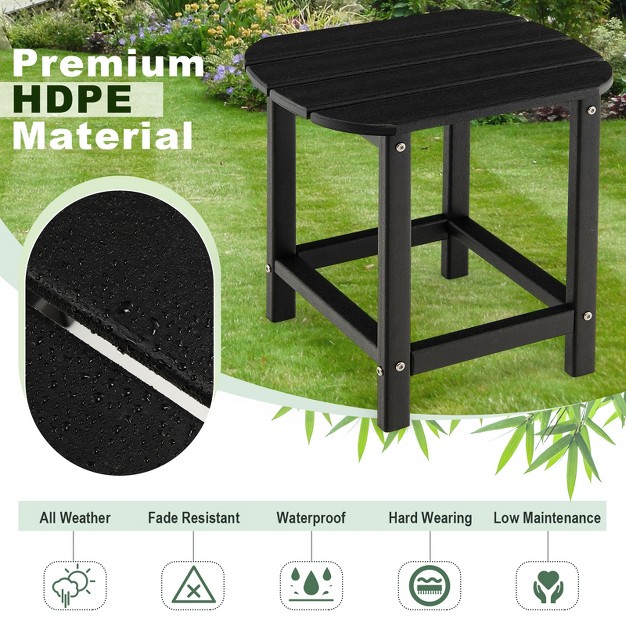 Patio Adirondack Side Table Coffee Table Weather Resistant Hdpe Garden Yard