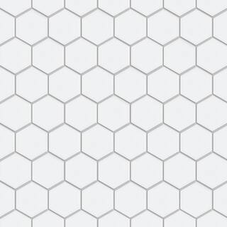 Merola Tile Metro 2 in. Hex White Porcelain Mosaic Tile (10.0 sq. ft.Case) FXLM2HGW