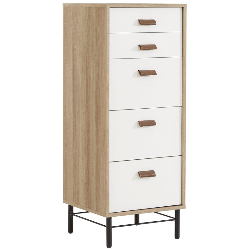 Sauder Anda Norr Lingerie Dresser of Drawers in Sky Oak, Sky Oak Finish