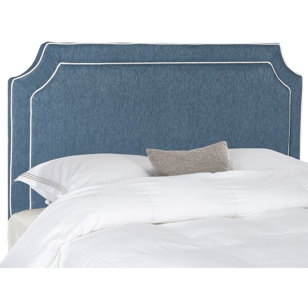 SAFAVIEH Dane Denim Blue/ White Piping Upholstered Headboard (Queen) - - 11098739