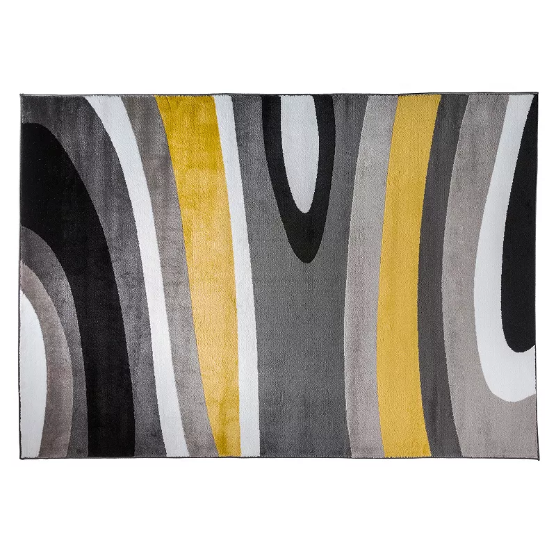 World Rug Gallery Alpine Contemporary Modern Waves Rug