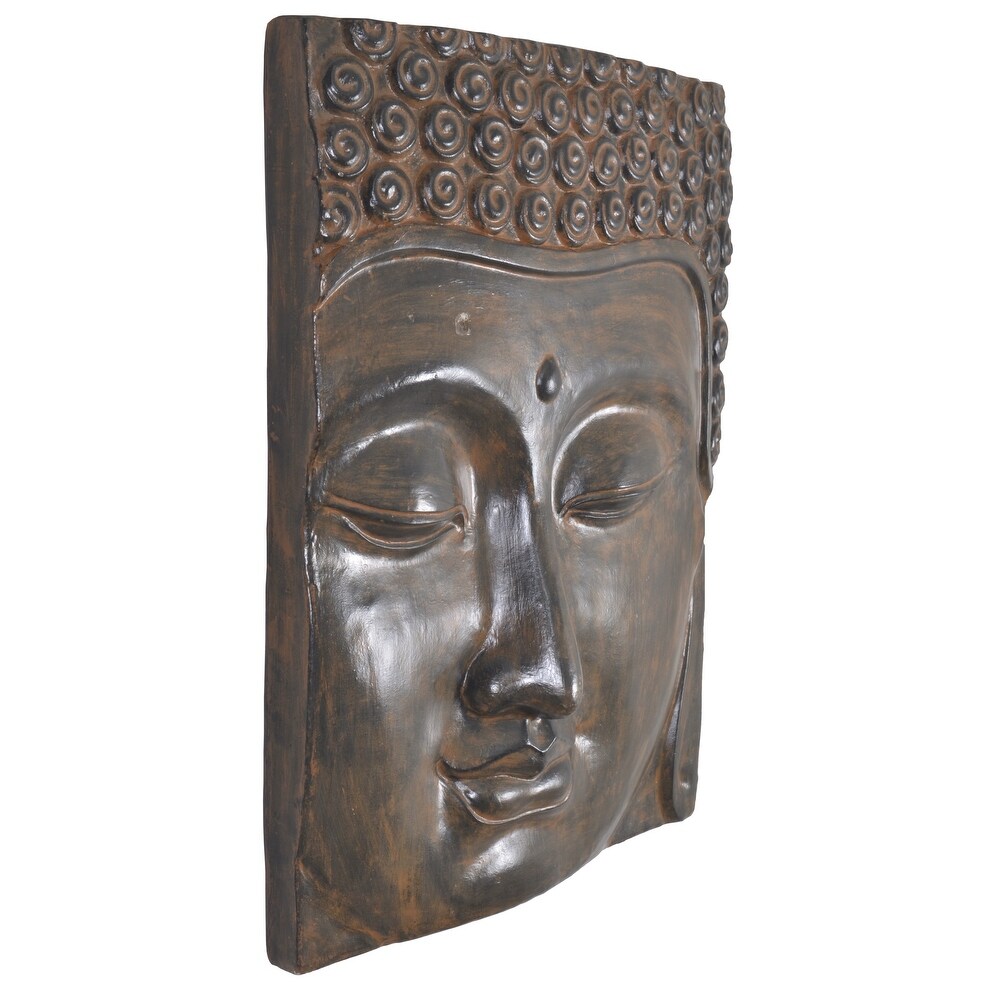 Buddha Face Wall Decoration Small Black Earth