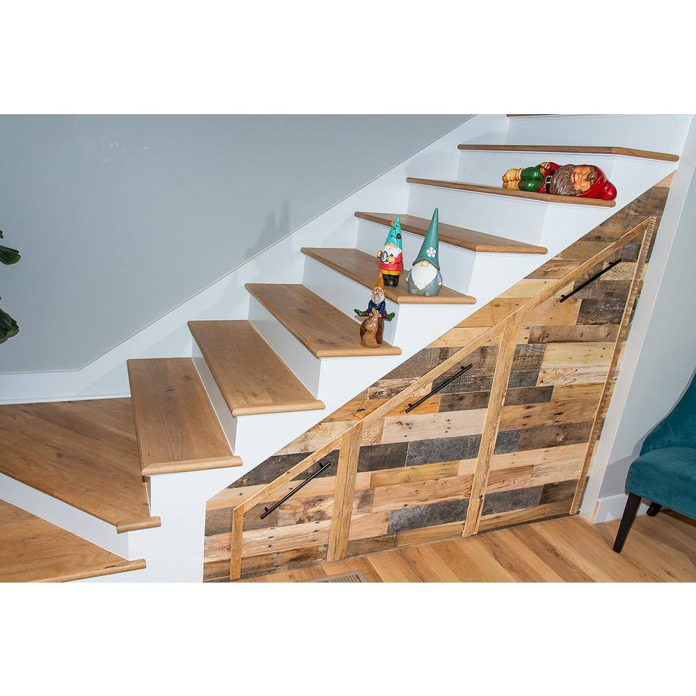 BARNLINE 12 in. x 32 in. Multi-Width Multi-Color Kiln Dried Antique 100% Reclaimed Wood Kit Planks(10 sq. ft.) 510689