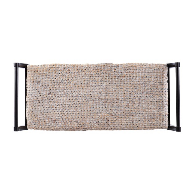 Water Hyacinth Bench Whitewashed black Aiden Lane