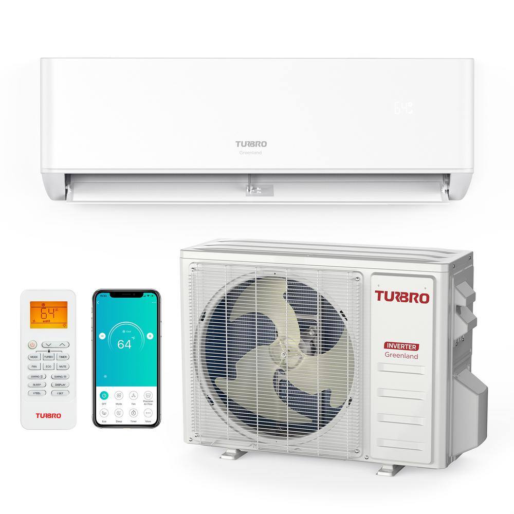 TURBRO Greenland 18000 BTU Ductless Mini Split AC with Heat Pump WiFi-Enabled 22 SEER2230V GL18K230