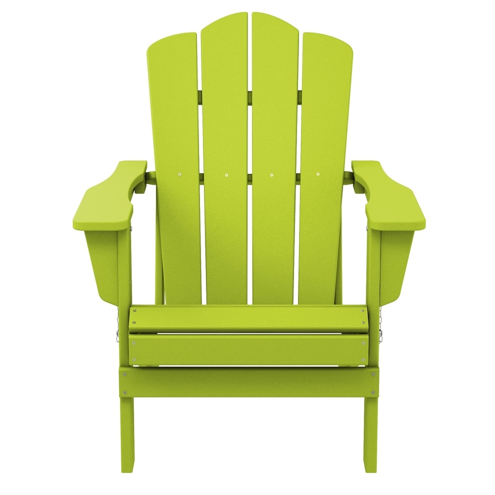 Plastic Folding Outdoor Patio Adirondack Chair With Slat Seat