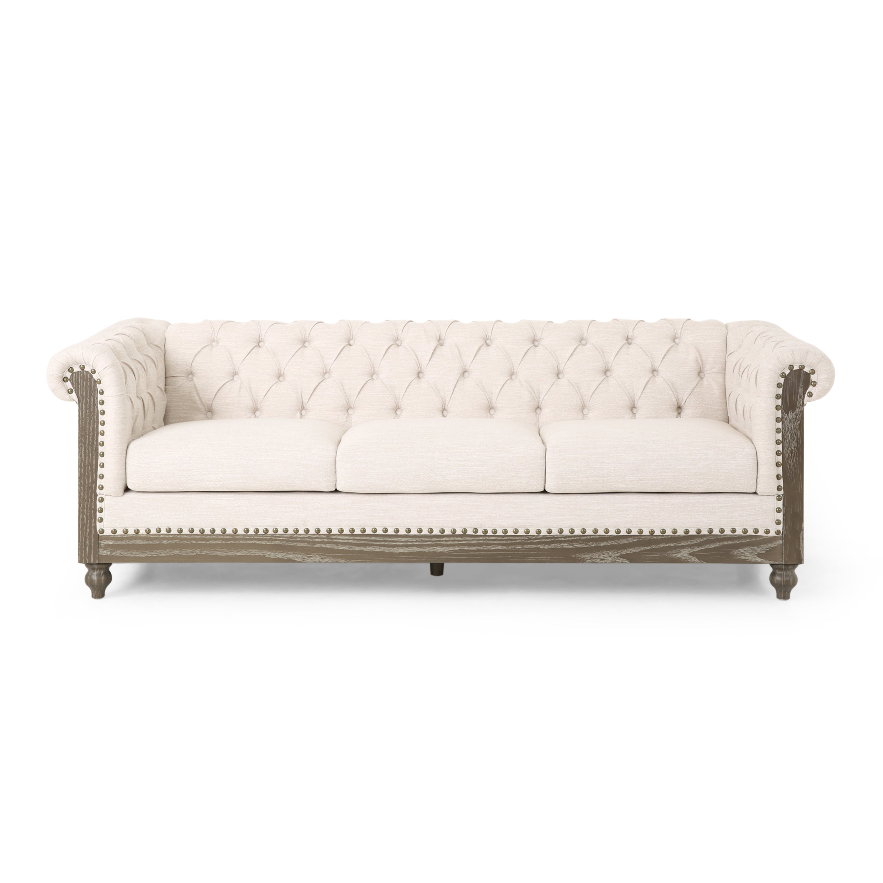 Bowes Chesterfield Tufted 3 Seater Sofa with Nailhead Trim