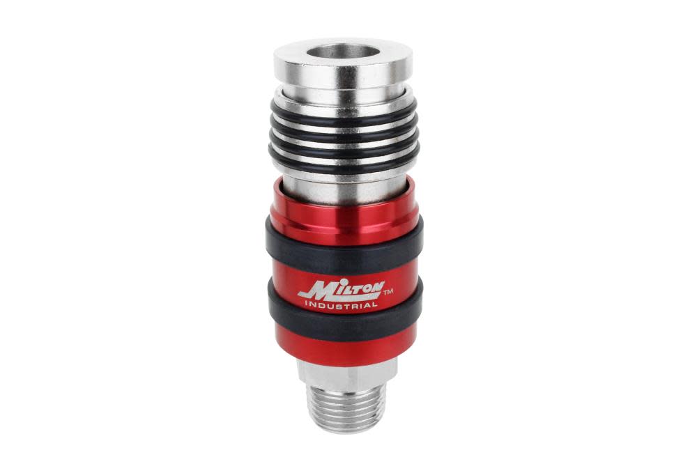 Milton® 2 In ONE Universal Safety Exhaust Coupler – 1/2 MNPT x 1/2 Body Flow ;