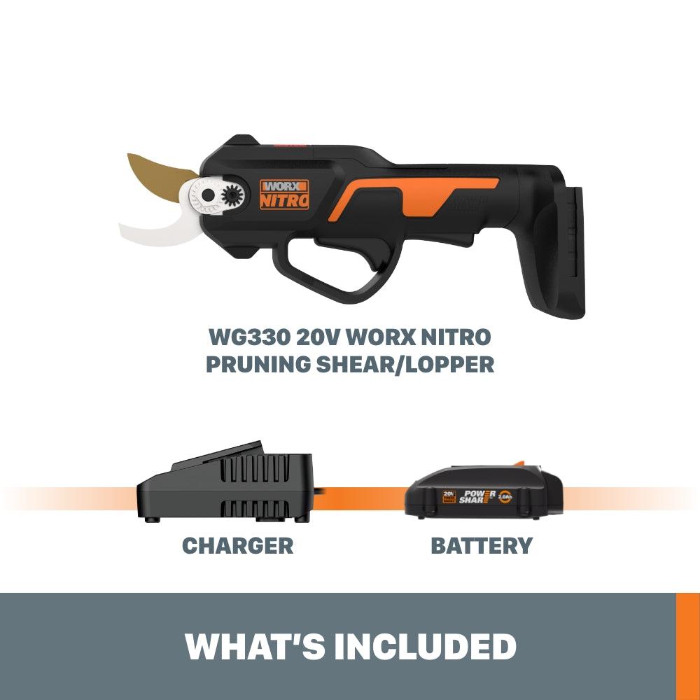 Worx WG330 Nitro 20V Power Share Pruning Shears (Battery and Charger Included)