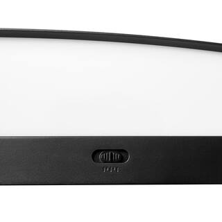 Hampton Bay Woodbury 24.6 in. 1-Light Matte Black Integrated LED Bathroom Vanity Light Bar with Frosted Acrylic Shade IQP1301LX-07BK