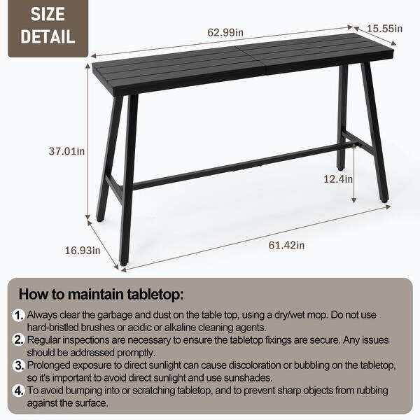 VredHom Outdoor Bar Table Bistro Dining Table