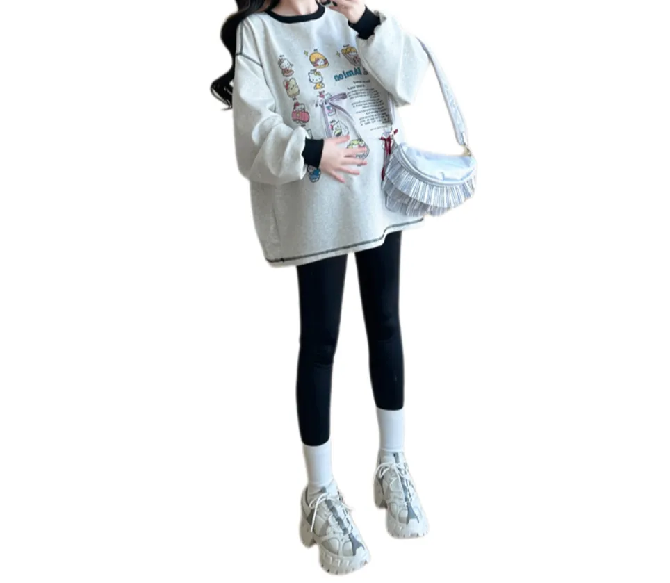2024 Autumn/Winter Maternity Bow Detail T-Shirt Dress – Versatile Sweatshirt Outerwear