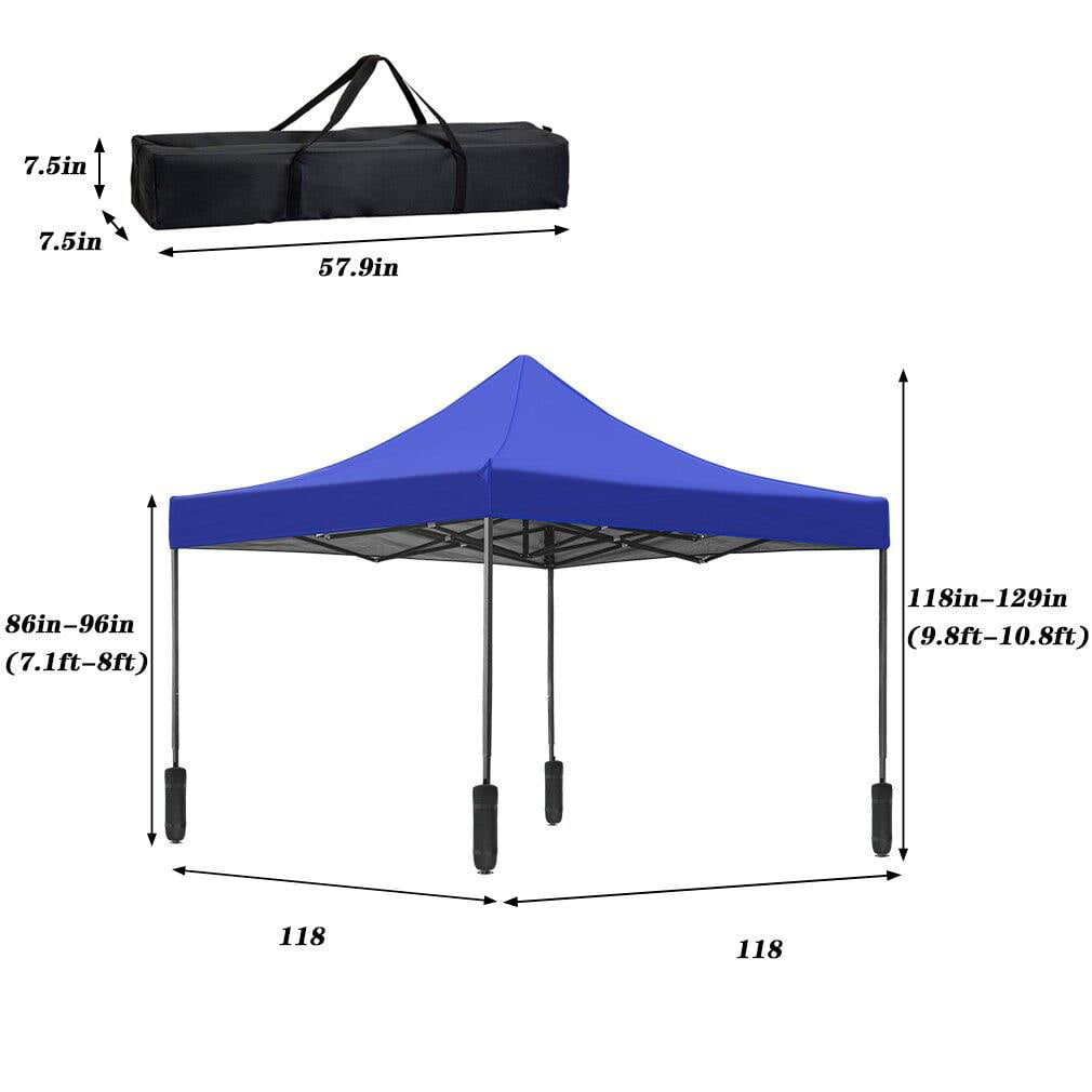 YRLLENSDAN 10x10 Pop Up Canopy Tent for Outside, Waterproof Outdoor Tent Canopy Beach Canopy Tents for Party UV Protection Straight Leg Shade Canopy, Blue