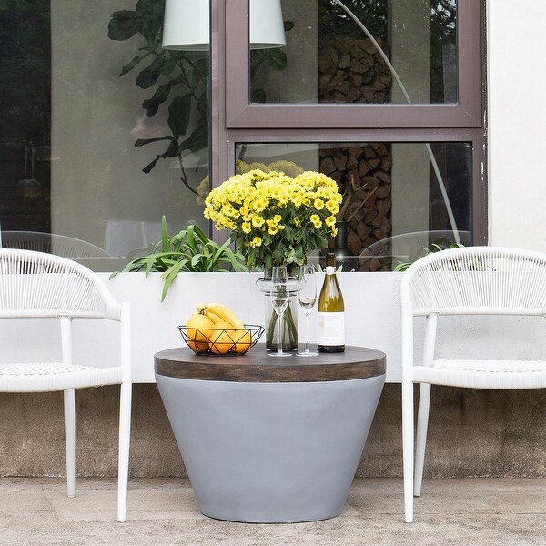 COSIEST Bowl Shaped Indoor Outdoor Accent Table