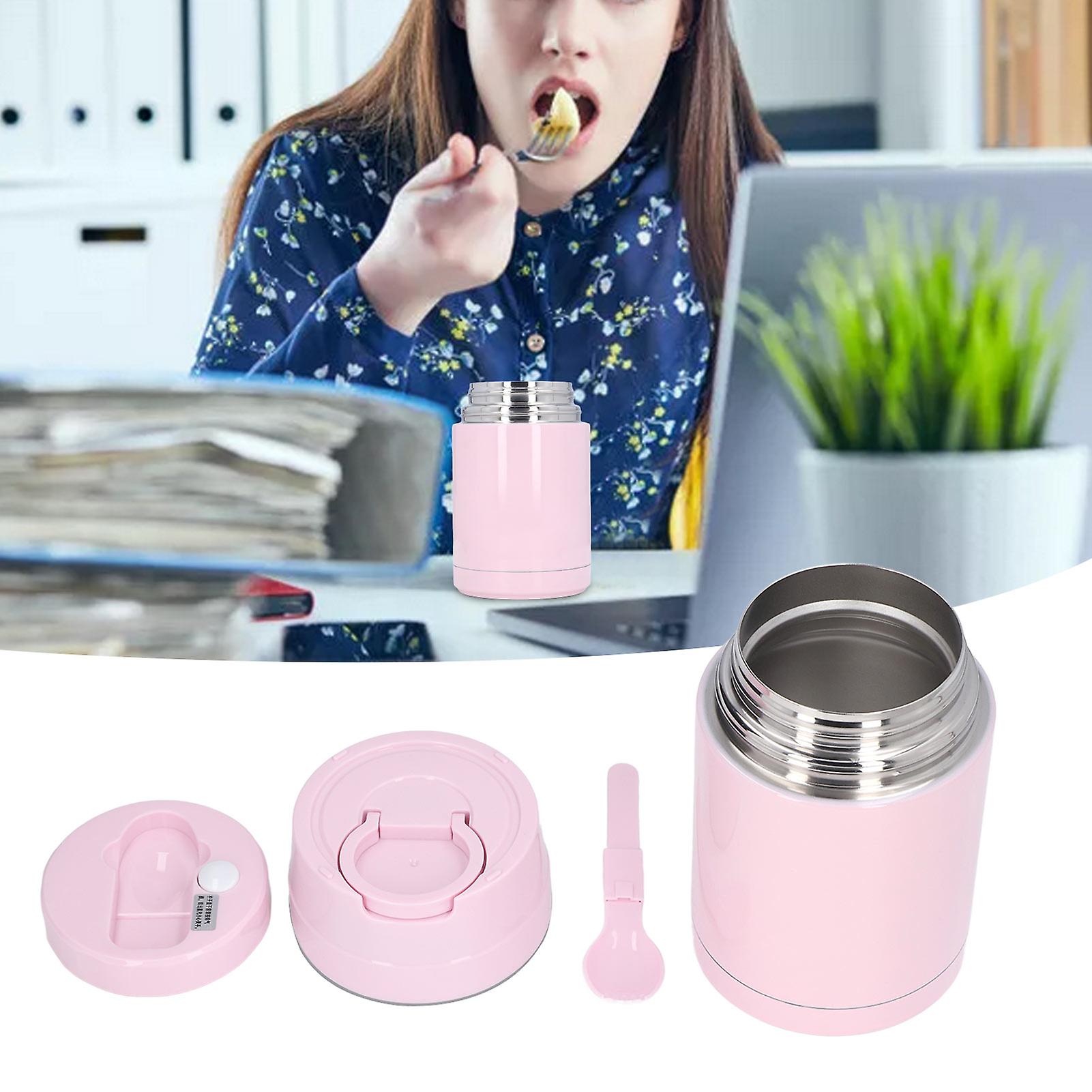 Insulated Food Container， 304 Stainless Steel Portable Insulation Lunch Box Leakproof Prevent Slipping Portable Stew Beaker [pink]