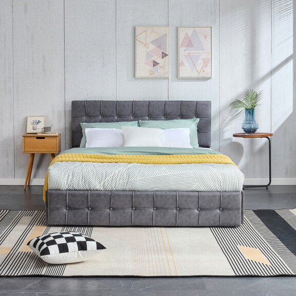 Full Size Platform Bed Frame with 4 Storage Drawer...