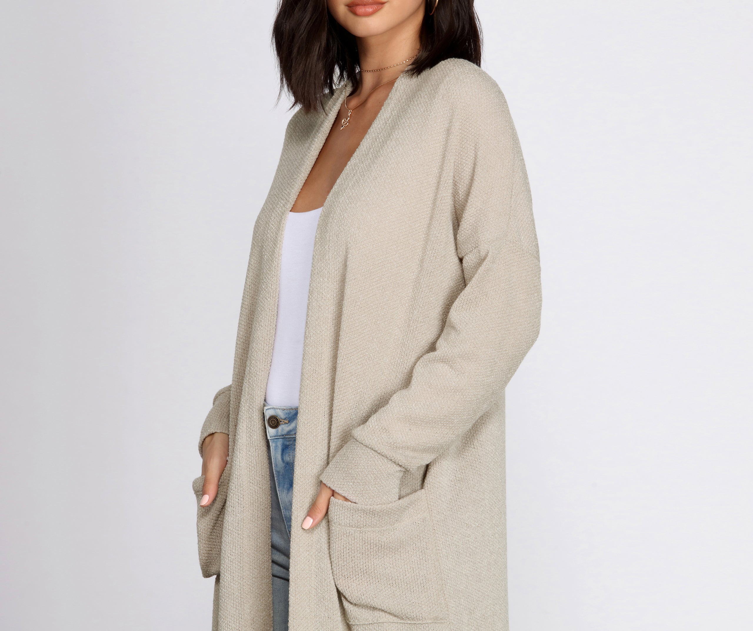 Cozy Textured Knit Duster