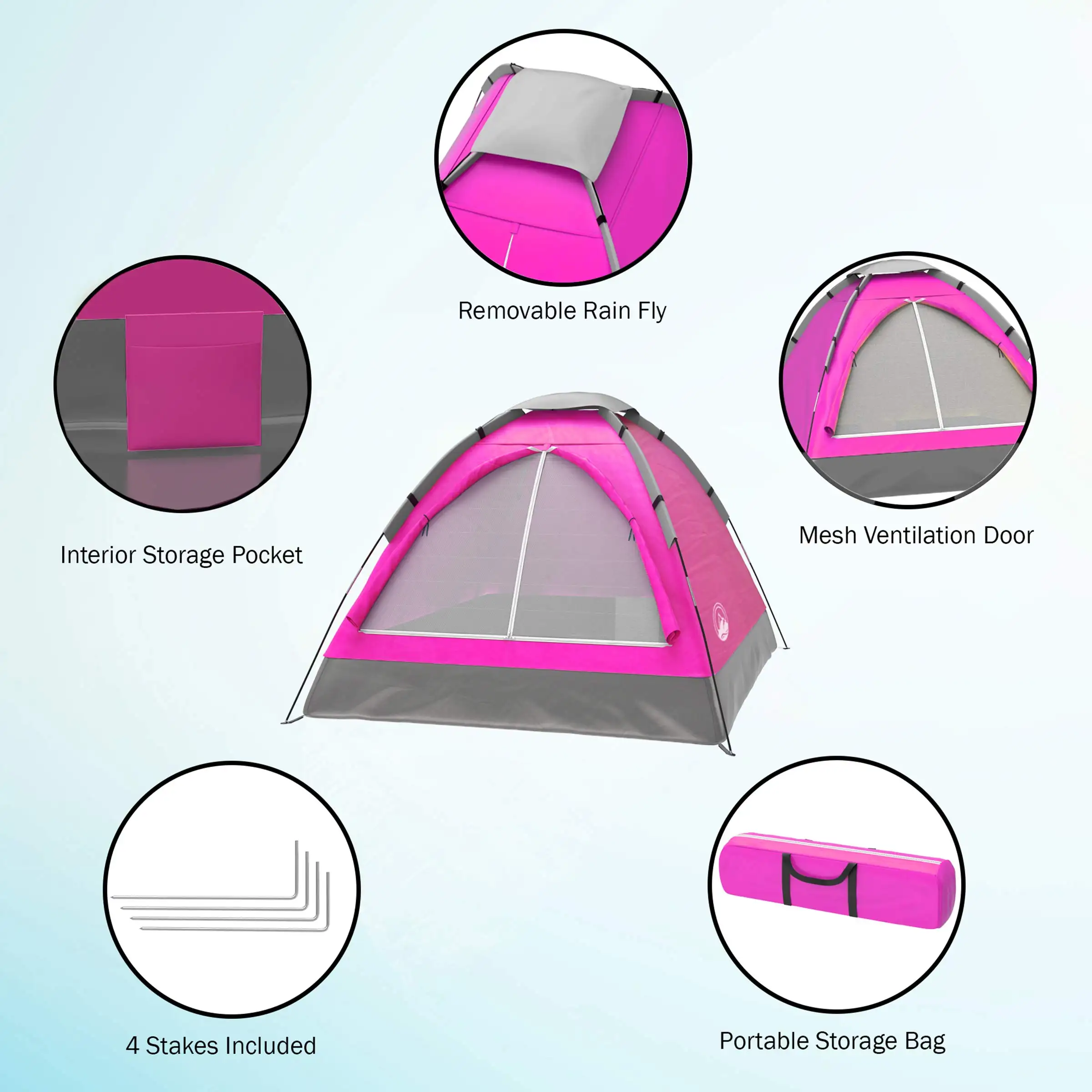 Outdoors Hiking Travel Lightweight Folding 2 Person Canvas Waterproof Camping Tent With Including Rain Fly