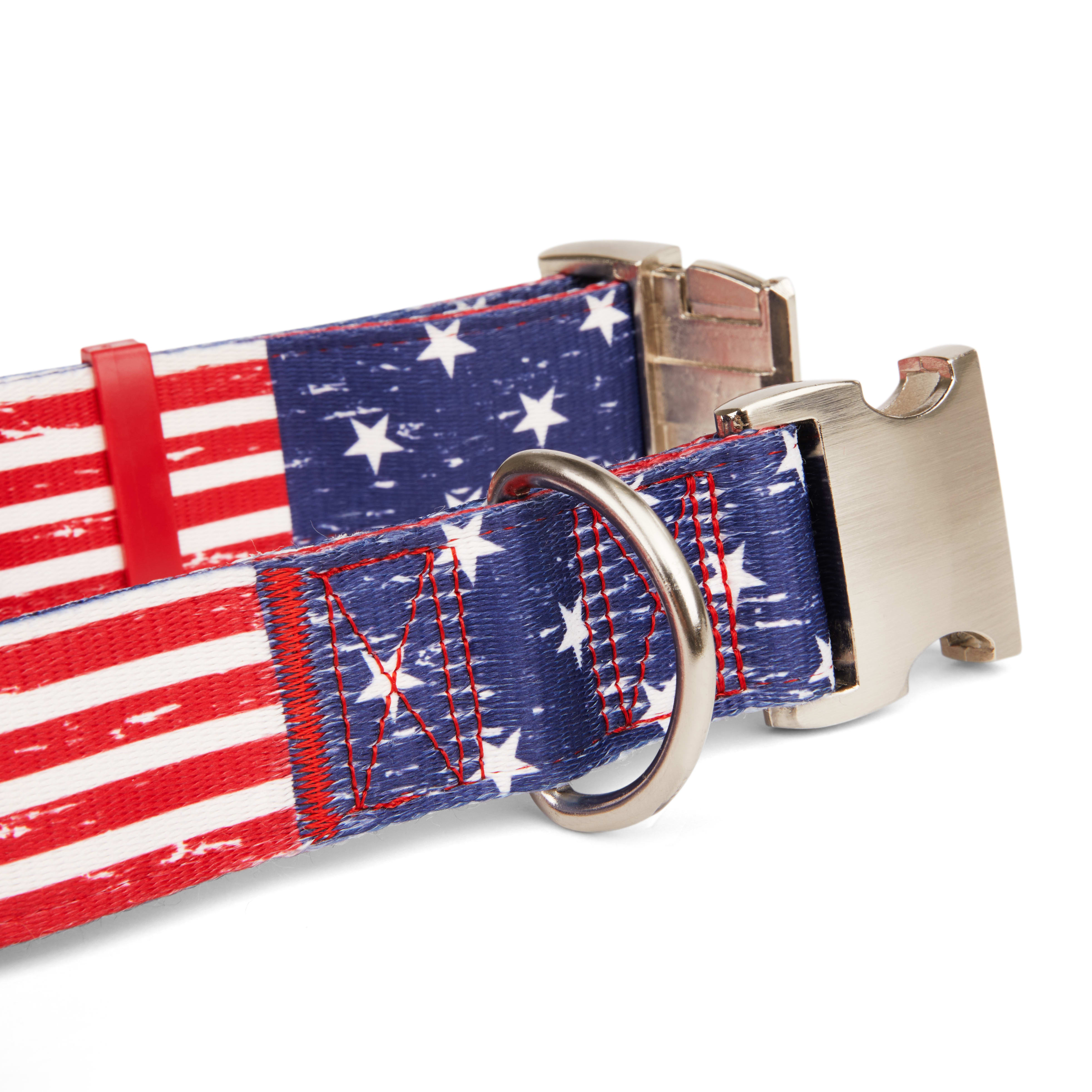 YOULY American Flag Big Dog Collar， X-Large/XX-Large