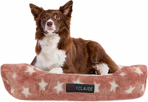 Otis and Claude Coral Velvet Cat and Dog Bed， Pink