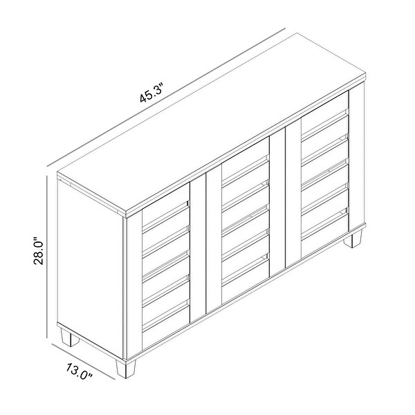 28 in. H x 45.3 in. W Black Wood Shoe Cabinet - - 37316171