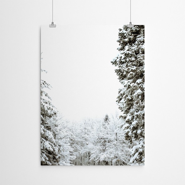 Americanflat Botanical Minimalist Winter In Forest By Tanya Shumkina Poster