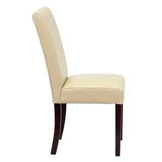 Flash Furniture Ivory Leather Upholstered Parsons Chair BT350IVORY050