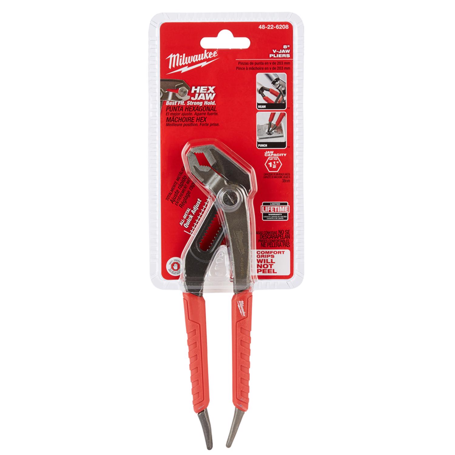 MW 8 in. Forged Alloy Steel Hex-Jaw Pliers